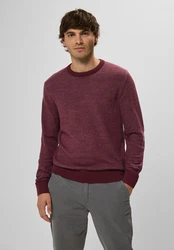 STREET ONE MEN Rundhalspullover Dunkelrot/Rosa/Bordeaux/Lila
