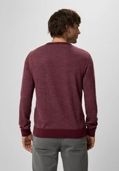 STREET ONE MEN Rundhalspullover Dunkelrot/Rosa/Bordeaux/Lila