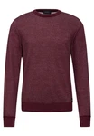 STREET ONE MEN Rundhalspullover Dunkelrot/Rosa/Bordeaux/Lila