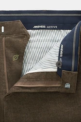 MEYER Chinos BONN mit Flexiblen Bund Khaki/Dunkelgrün