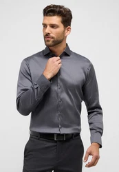 Eterna Langarmhemd MODERN FIT EASY IRON Dunkelblau/Dunkelgrau/Grau/Blau