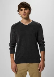 STREET ONE MEN 2-in-1 Pullover Dunkelgrau/Schwarz/Grau