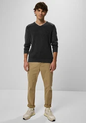 STREET ONE MEN 2-in-1 Pullover Dunkelgrau/Schwarz/Grau