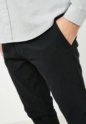 Next Chinohose Slim Fit Chinoshose (1) Dunkelblau/Schwarz