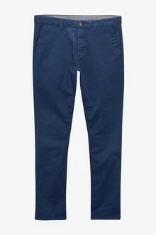 Next Chinohose Slim Fit Chinoshose (1) Dunkelblau/Blau