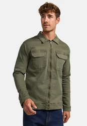 Indicode Langarmhemd INRusso Dunkelgrün/Khaki/Grün