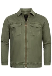 Indicode Langarmhemd INRusso Dunkelgrün/Khaki/Grün