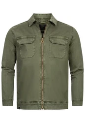 Indicode Langarmhemd INRusso Dunkelgrün/Khaki/Grün