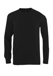 Rundhalspullover Pullover - Merino - Casual Fit - Rundhals - Einfarbig - Schwarz