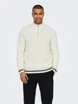 ONLY & SONS Strickpullover Stehkragen Regular Fit Langarm (7954) Weiß (7954)