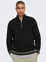 ONLY & SONS Strickpullover Stehkragen Regular Fit Langarm (7954) Schwarz (7954)
