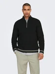 ONLY & SONS Strickpullover Stehkragen Regular Fit Langarm (7954) Schwarz (7954)