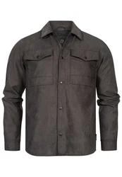 Indicode Langarmhemd INFinny Grau/Braun/Khaki/Dunkelgrau/Dunkelgrün/Dunkelbraun