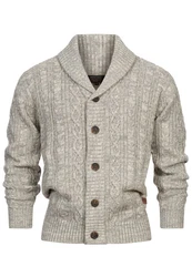 Indicode Sweatjacke INIlterly Grau/Beige/Khaki