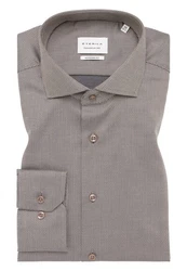Eterna Langarmhemd Hemd Modern Fit mit Haifischkragen Grau/Khaki/Braun/Beige