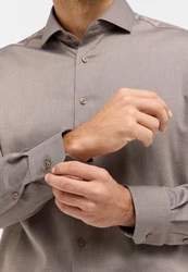 Eterna Langarmhemd Hemd Modern Fit mit Haifischkragen Grau/Khaki/Braun/Beige