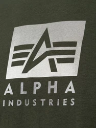 Alpha Industries T-Shirt Satin Logo Dunkelgrün