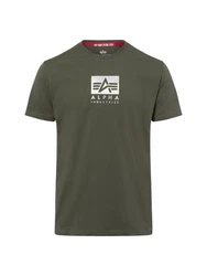 Alpha Industries T-Shirt Satin Logo Dunkelgrün