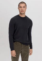 Hessnatur Strickpullover aus Schurwolle mit Kaschmir (1-tlg) Schwarz/Dunkelgrau/Dunkelblau/Grau