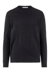Hessnatur Strickpullover aus Schurwolle mit Kaschmir (1-tlg) Schwarz/Dunkelgrau/Dunkelblau/Grau