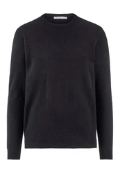 Hessnatur Strickpullover aus Schurwolle mit Kaschmir (1-tlg) Schwarz/Dunkelgrau/Dunkelblau/Grau