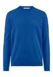 Hessnatur Strickpullover aus Schurwolle mit Kaschmir (1-tlg) Blau