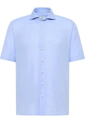 Eterna Langarmhemd Modern Fit Hellblau/Blau