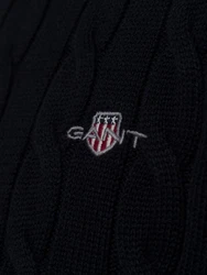 Gant Strickpullover COTTON CABLE TURTLE NECK Schwarz/Dunkelblau/Hellblau
