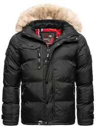 Geographical Norway Steppjacke Outdoor Parka Kapuzenjacke Schwarz