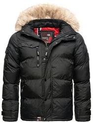 Geographical Norway Steppjacke Outdoor Parka Kapuzenjacke Schwarz
