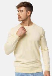 Indicode Herren Gamal Strickpullover O-Neck Pulli Gelb/Khaki/Beige/Gold