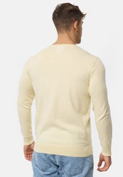 Indicode Herren Gamal Strickpullover O-Neck Pulli Gelb/Khaki/Beige/Gold