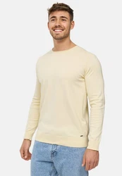Indicode Herren Gamal Strickpullover O-Neck Pulli Gelb/Khaki/Beige/Gold