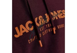 Jack & Jones Kapuzensweatshirt JJALVIS Sweat Hood Dunkelrot/Orange/Rot/Bordeaux