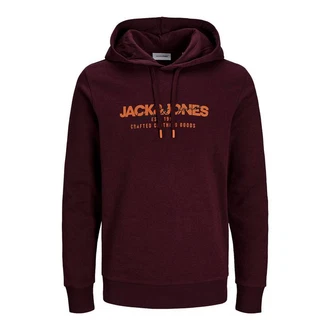 Jack & Jones Kapuzensweatshirt JJALVIS Sweat Hood Dunkelrot/Orange/Rot/Bordeaux