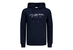 Jack & Jones Kapuzensweatshirt JJALVIS Sweat Hood Dunkelblau/Blau