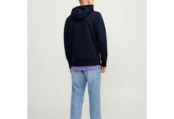 Jack & Jones Kapuzensweatshirt JJALVIS Sweat Hood Dunkelblau/Blau