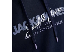 Jack & Jones Kapuzensweatshirt JJALVIS Sweat Hood Dunkelblau/Blau