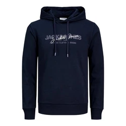 Jack & Jones Kapuzensweatshirt JJALVIS Sweat Hood Dunkelblau/Blau