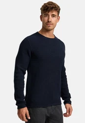Indicode Strickpullover INPetri Dunkelblau/Hellblau/Blau