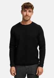 Indicode Strickpullover INPetri Schwarz/Dunkelgrau/Dunkelgrün
