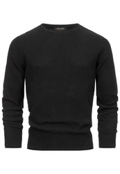 Indicode Strickpullover INPetri Schwarz/Dunkelgrau/Dunkelgrün