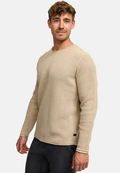 Indicode Strickpullover INPetri Khaki/Beige/Braun/Gold/Gelb