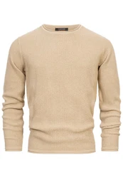Indicode Strickpullover INPetri Khaki/Beige/Braun/Gold/Gelb