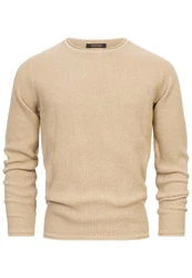 Indicode Strickpullover INPetri Khaki/Beige/Braun/Gold/Gelb