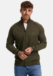 Indicode Strickjacke INArutemia Dunkelgrün/Khaki