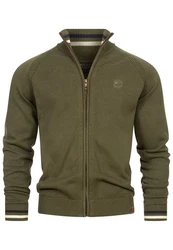 Indicode Strickjacke INArutemia Dunkelgrün/Khaki