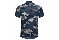 Jack Wolfskin Kurzarmshirt Tourer Halfzip Print Blau/Dunkelblau/Hellblau