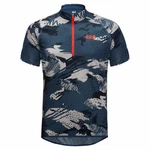 Jack Wolfskin Kurzarmshirt Tourer Halfzip Print Blau/Dunkelblau/Hellblau