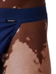 Skiny Slip Herren Tanga Cotton Retro Dunkelblau/Hellblau/Blau